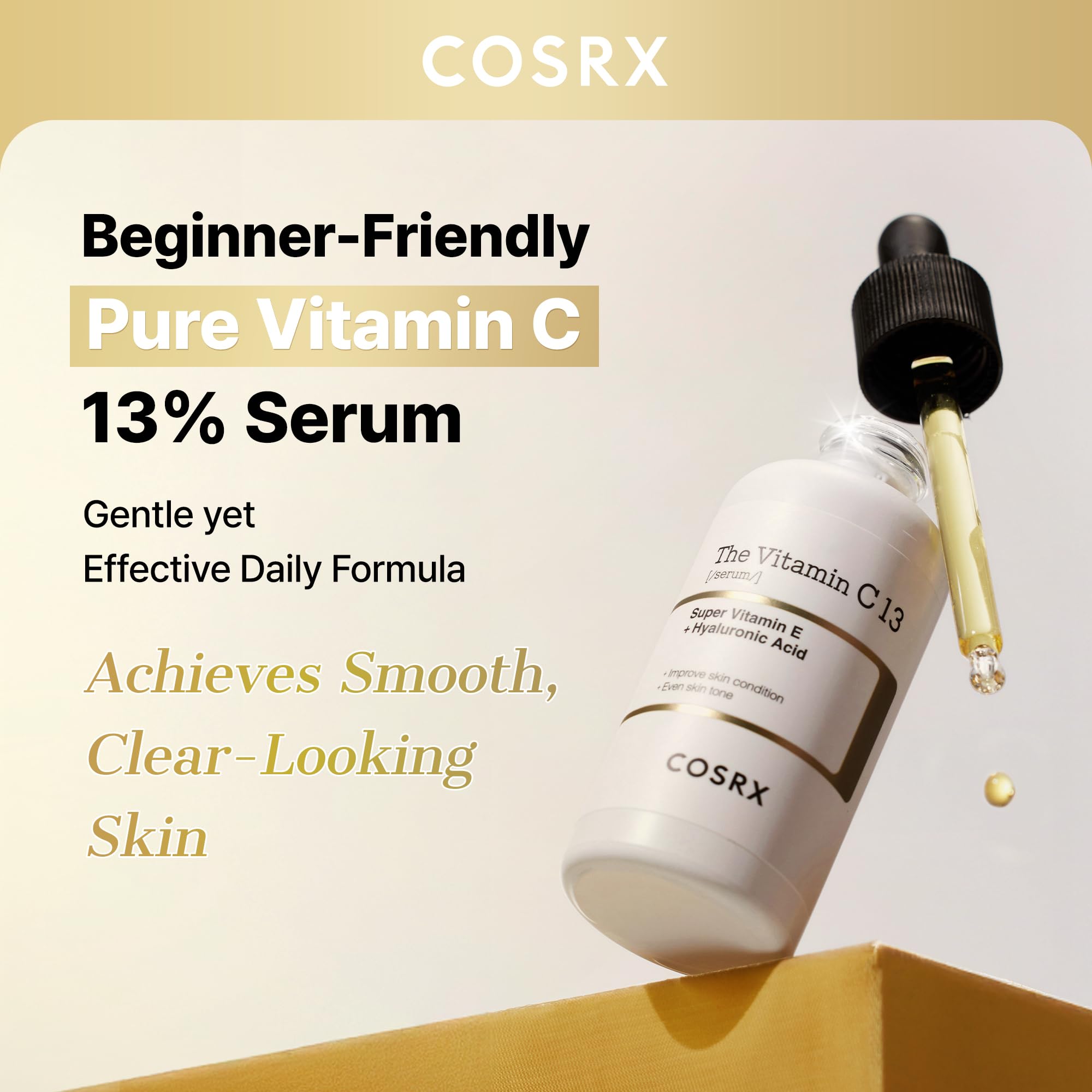 COSRX Pure Vitamin C 13% Serum ingredients glow for radiant, even skin