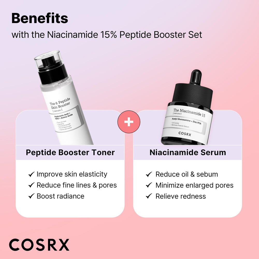 COSRX redness-relief serum bottle highlights refined texture and natural glow.