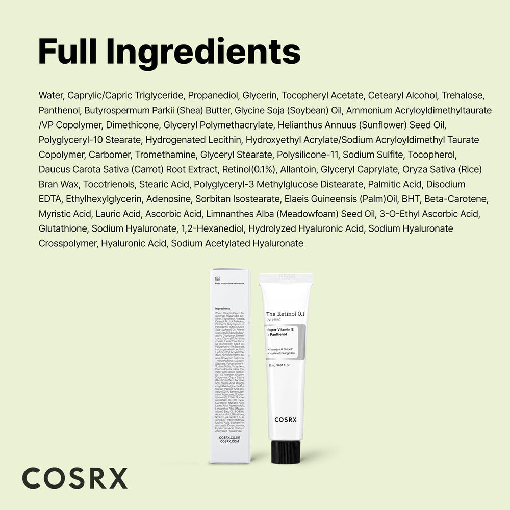 COSRX Retinol 0.1% Cream night routine for gentle nightly care