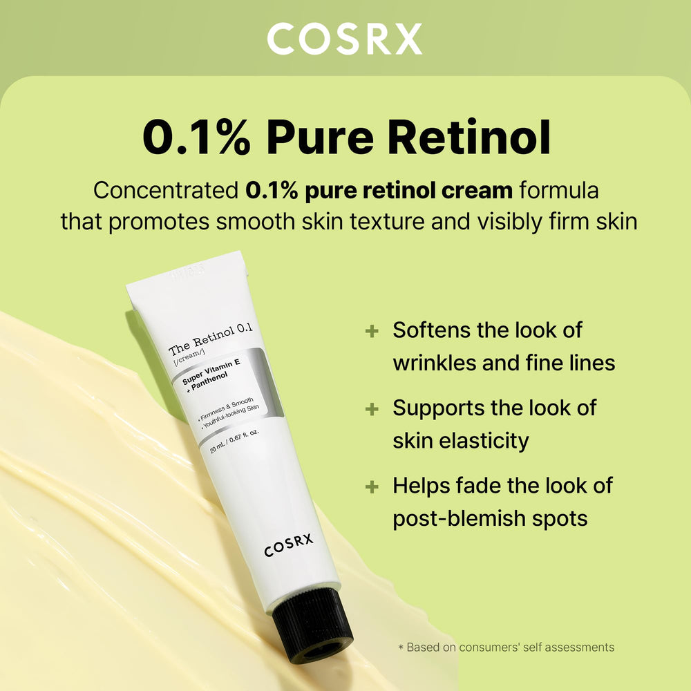 COSRX Retinol 0.1% Cream outer packaging with clean, minimal design for easy shelf display