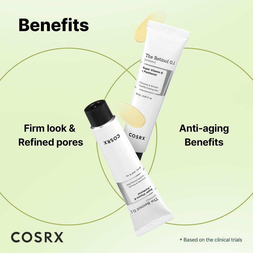 COSRX Retinol 0.1% Cream texture swatch reveals smooth, lightweight formula