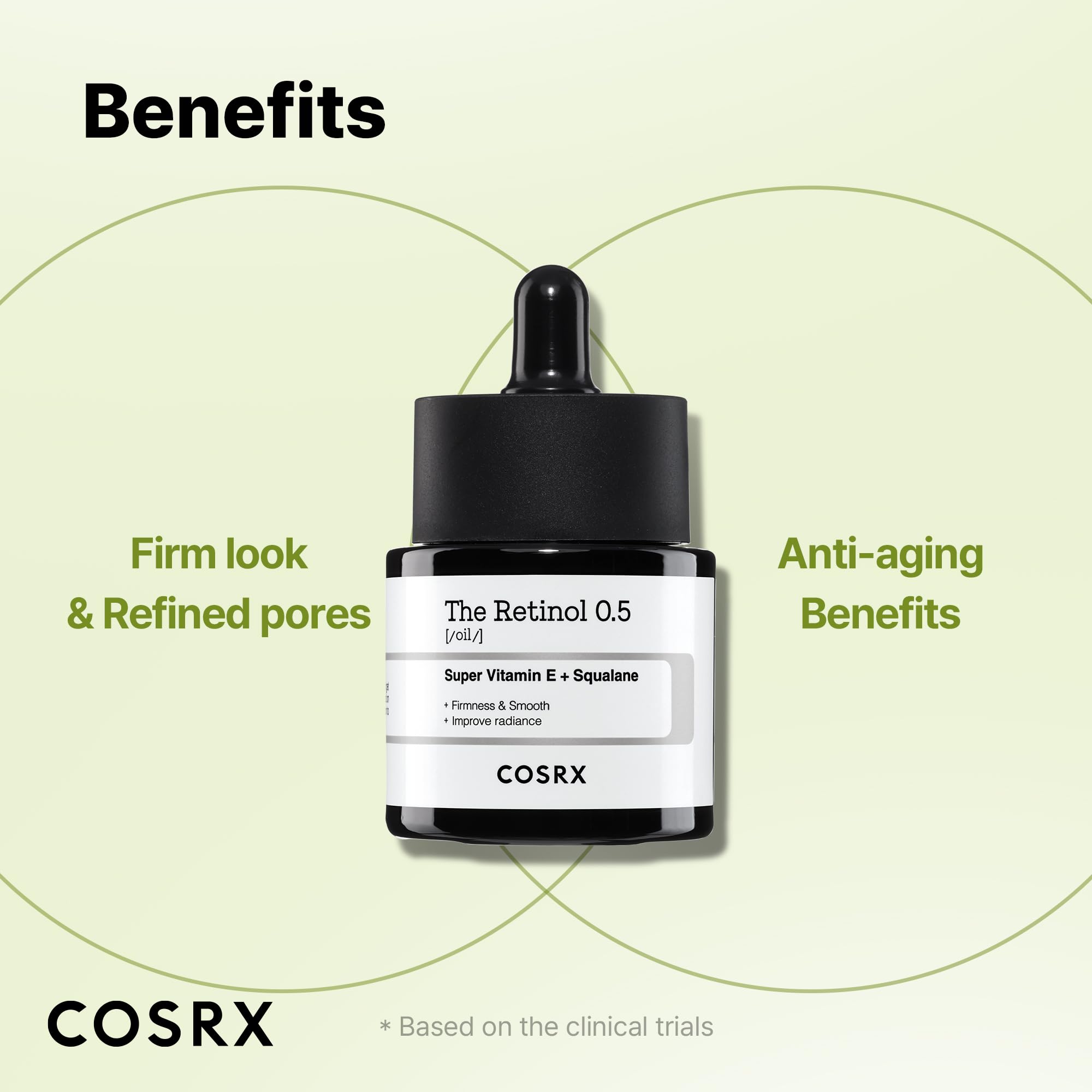 Packaging and label emphasize safe nightly use of COSRX Retinol 0.5 Oil