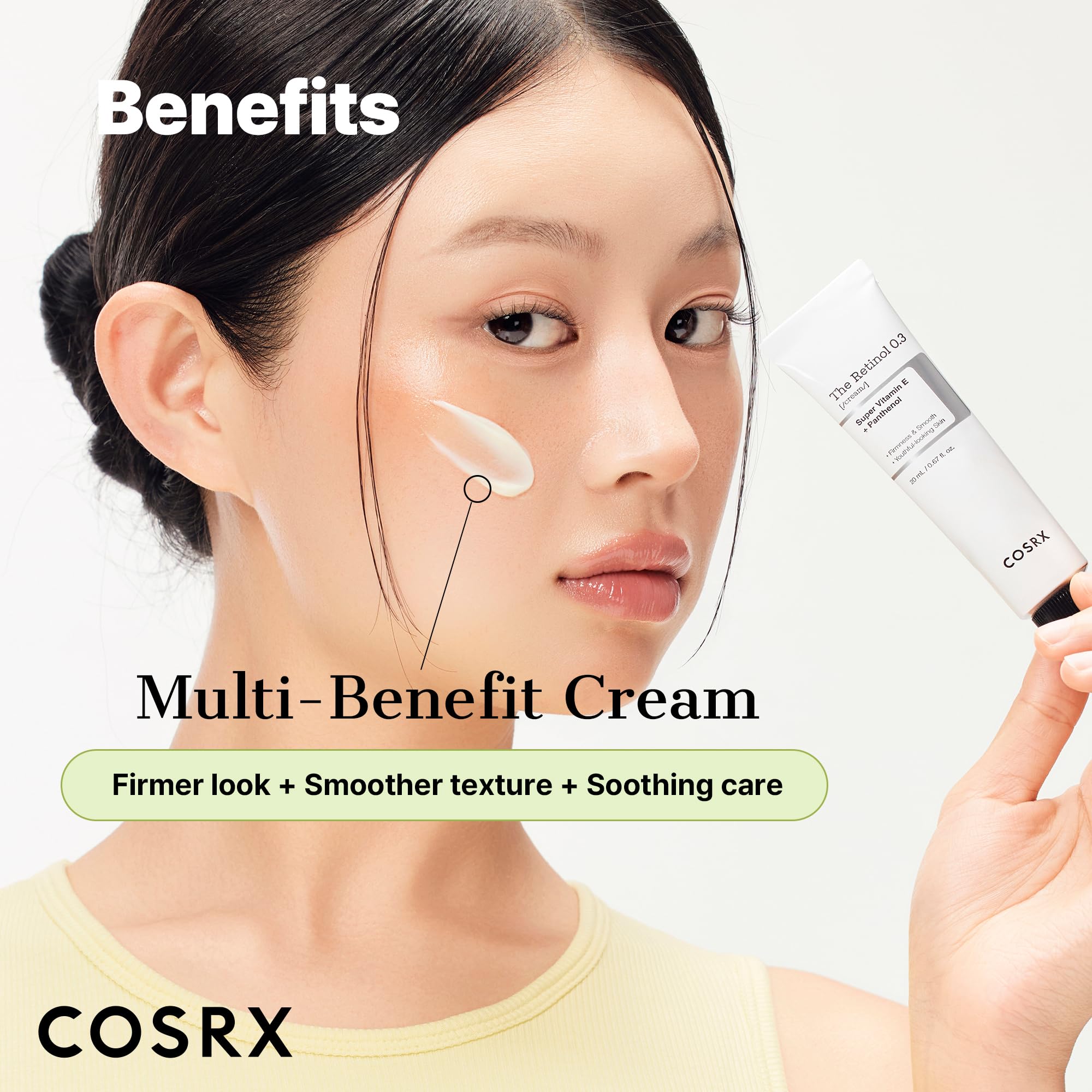 Pea-sized dispensation tip of COSRX Retinol 0.3% Cream.