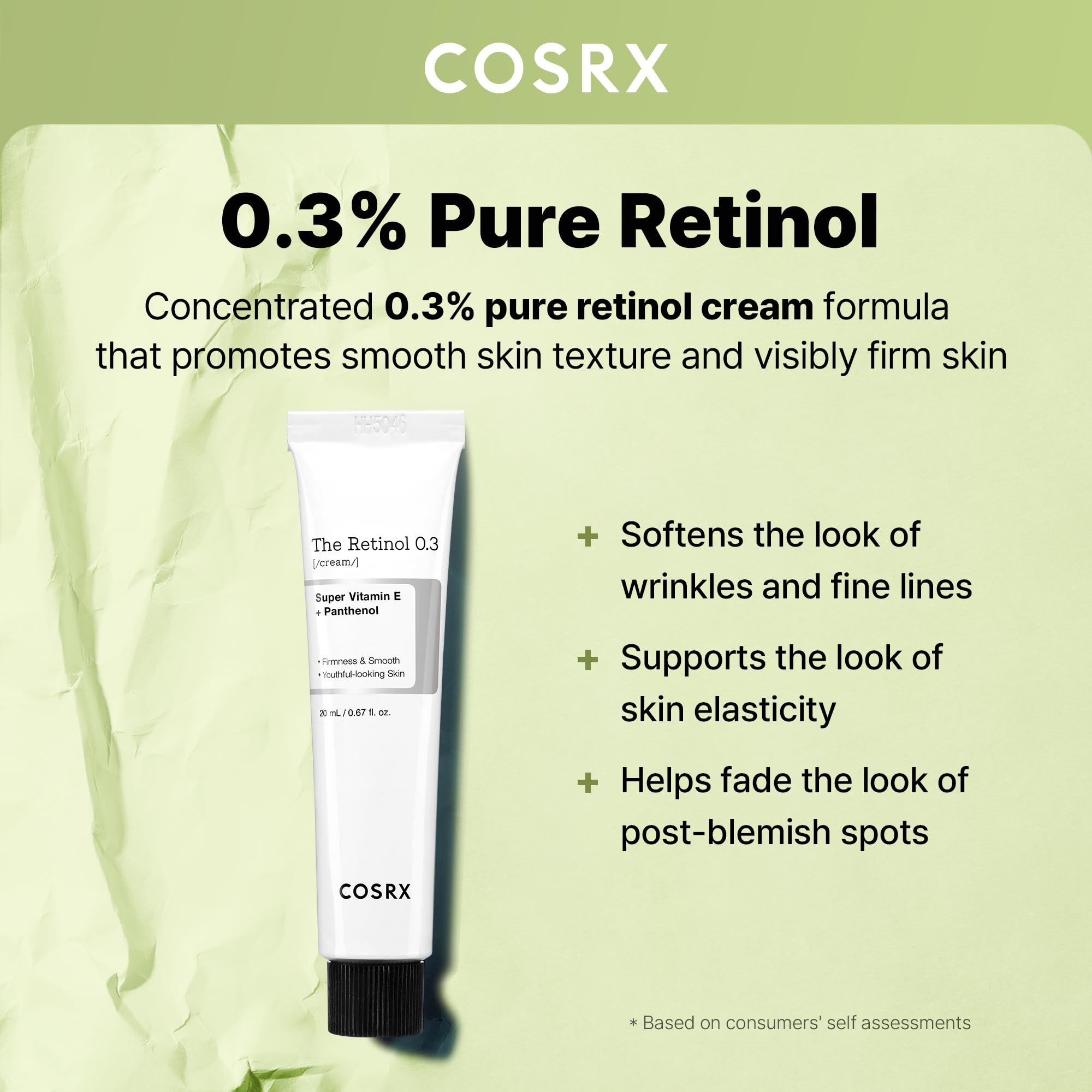 Texture swatch of COSRX Retinol 0.3% Cream demonstrates creamy glide.