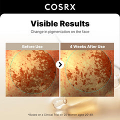 COSRX serum ingredient label emphasizes ferulic acid and glutathione.