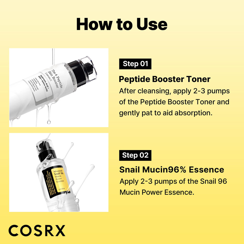 COSRX Skin Booster Peptide Toner Serum dispenser for even layering