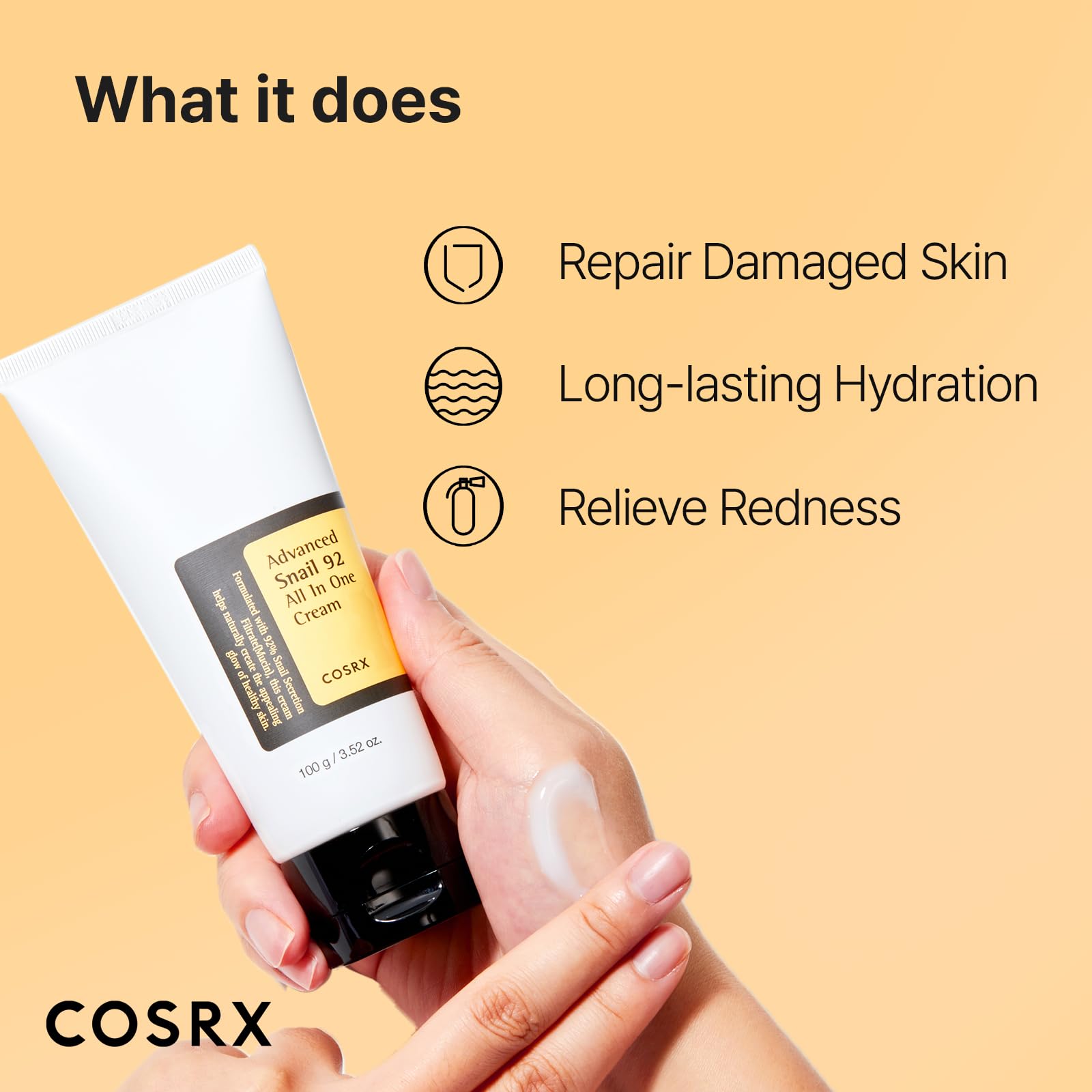 COSRX Snail Mucin 92% Moisturizer close-up of key mucin ingredient