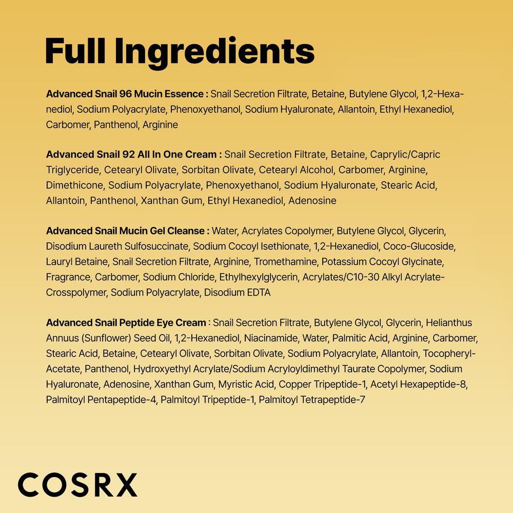 Front view of COSRX snail mucin travel kit packaging