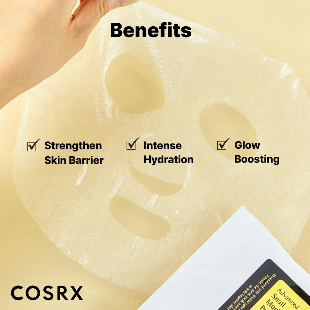 COSRX Snail Mucin Sheet Mask sachet ready for at-home routine