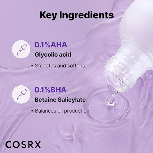 COSRX toner close-up on skin texture and smoother appearance