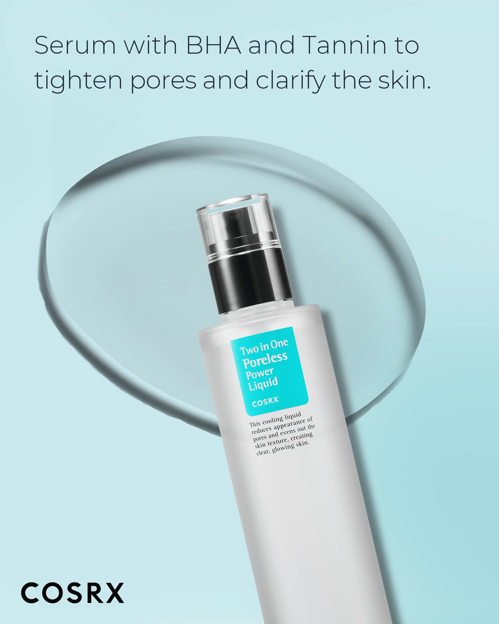 COSRX Two in One Poreless Power Liquid pump closeup with easy dispensing