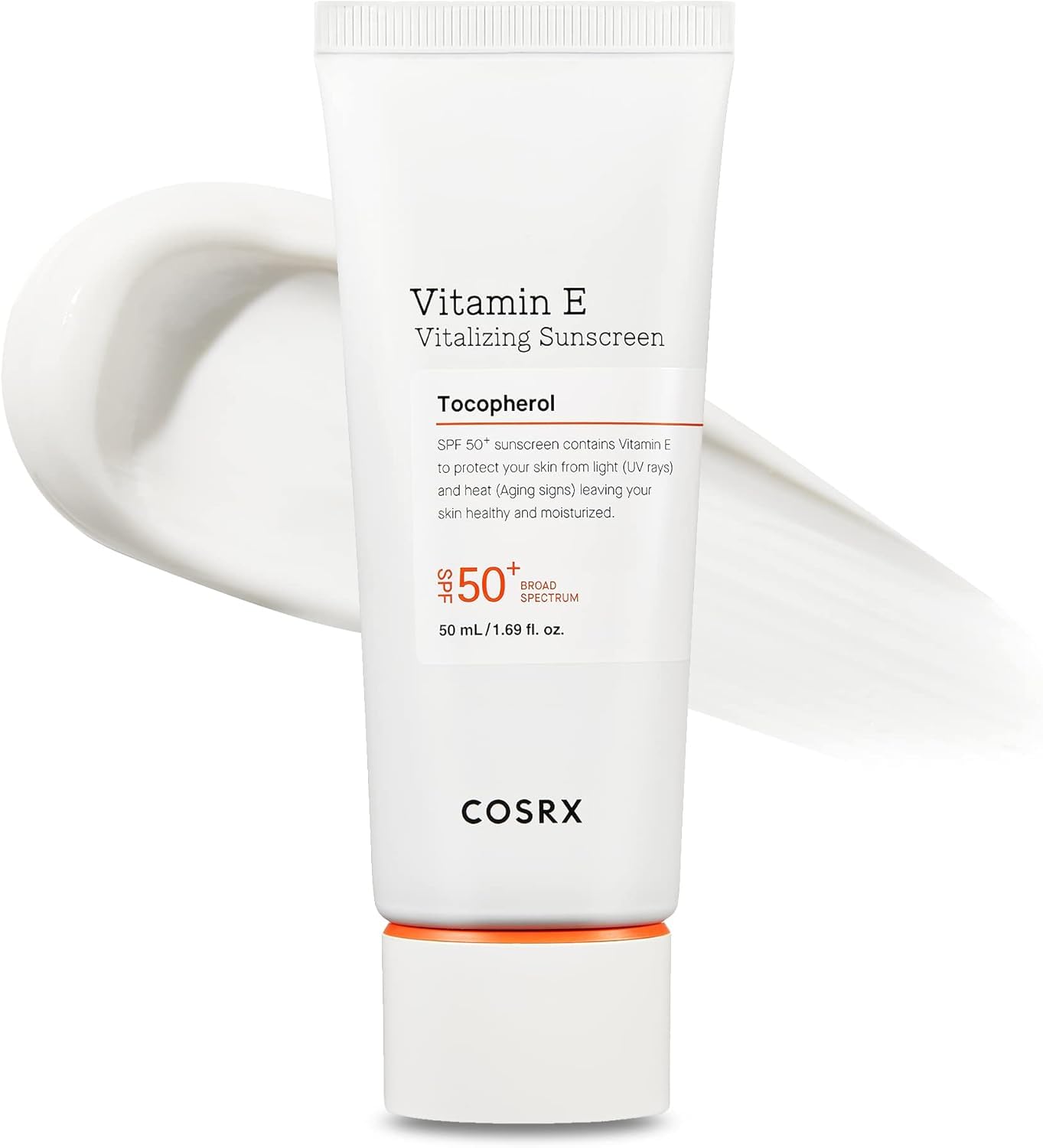 COSRX Vitamin E Sunscreen bottle front view for daily sun protection