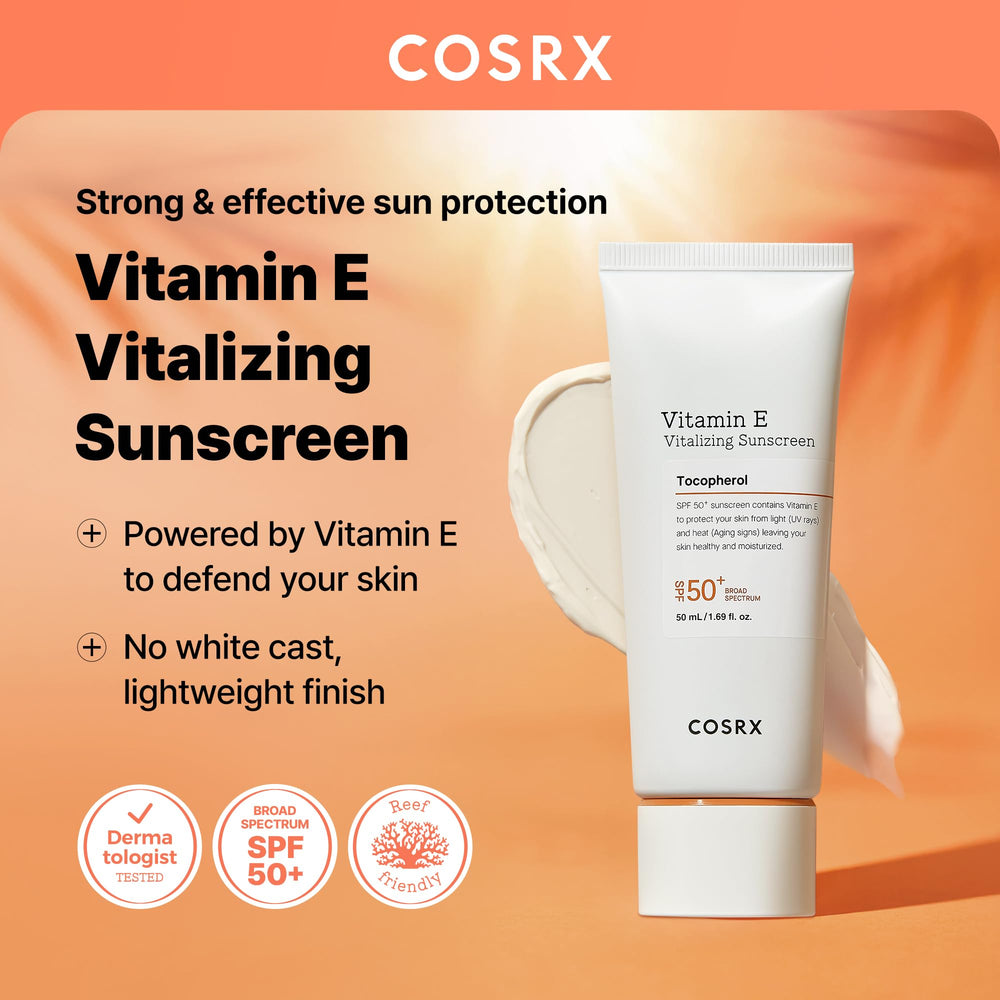 Close-up of the lightweight COSRX Vitamin E Sunscreen texture