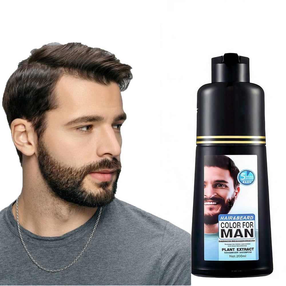 COSYAGE Black Beard Dye Shampoo bottle for fast, no-mess gray coverage at home.