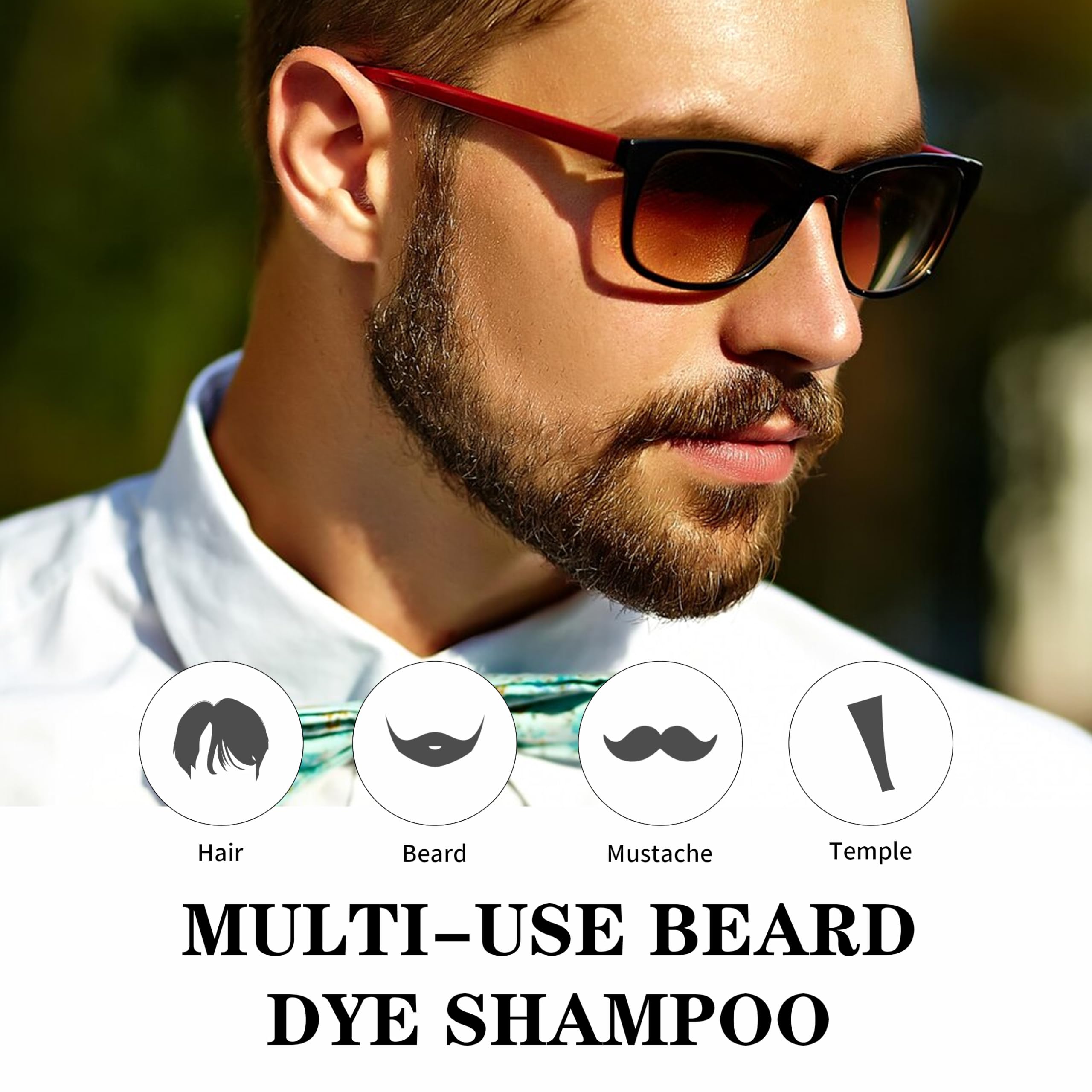 COSYAGE gray-coverage result highlights natural-looking beard color upgrade.
