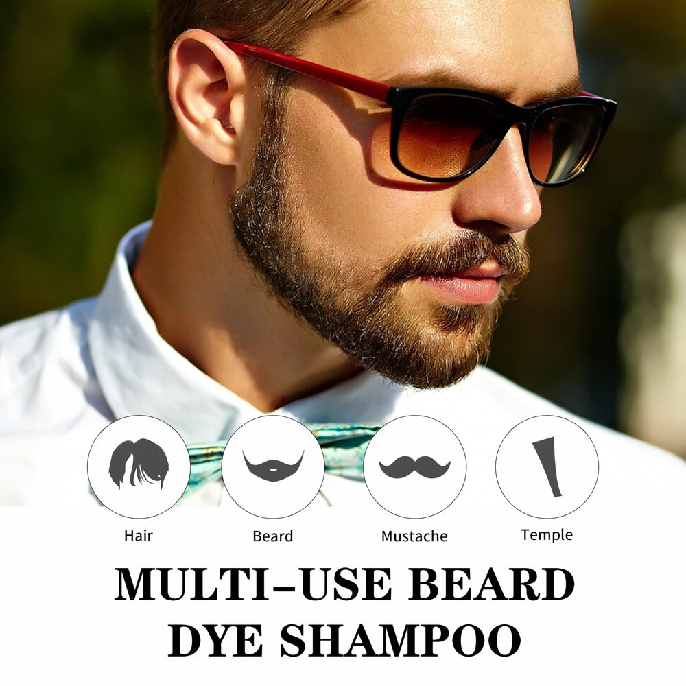 COSYAGE gray-coverage result highlights natural-looking beard color upgrade.