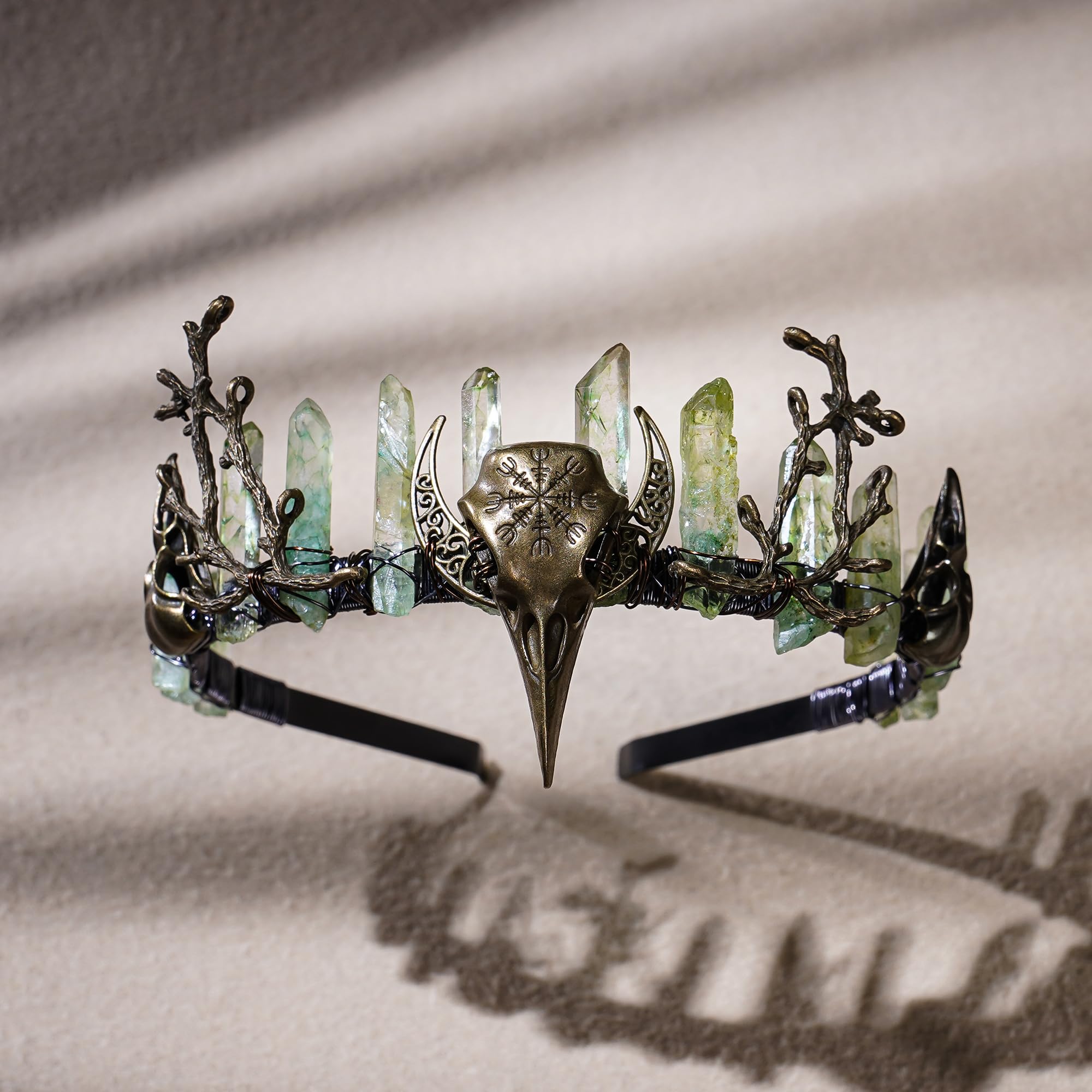 CoTeeZa Green Fairy Crystal Crown cosplay outfit enhancer for dramatic effect