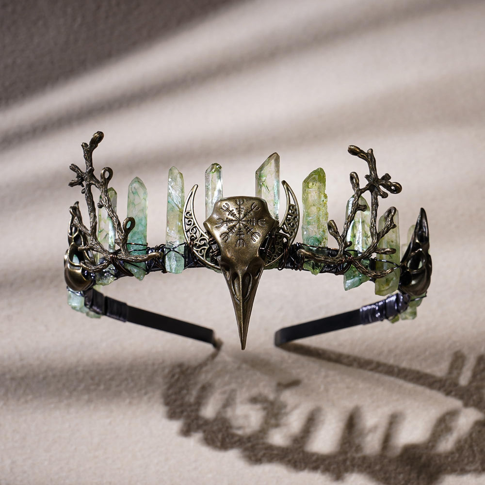 CoTeeZa Green Fairy Crystal Crown cosplay outfit enhancer for dramatic effect