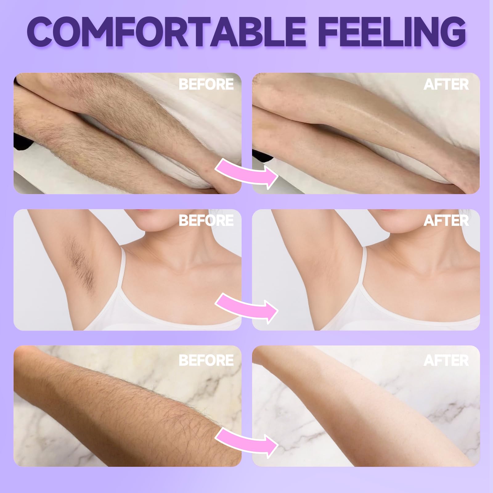 Wait 8-10 minutes for effective depilation with COTTON CANDY cream