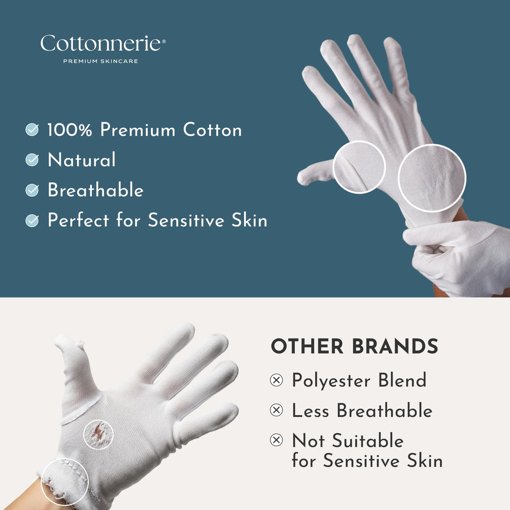 Cottonnerie Original gloves showing reinforced seams and elastic wristband for secure wear