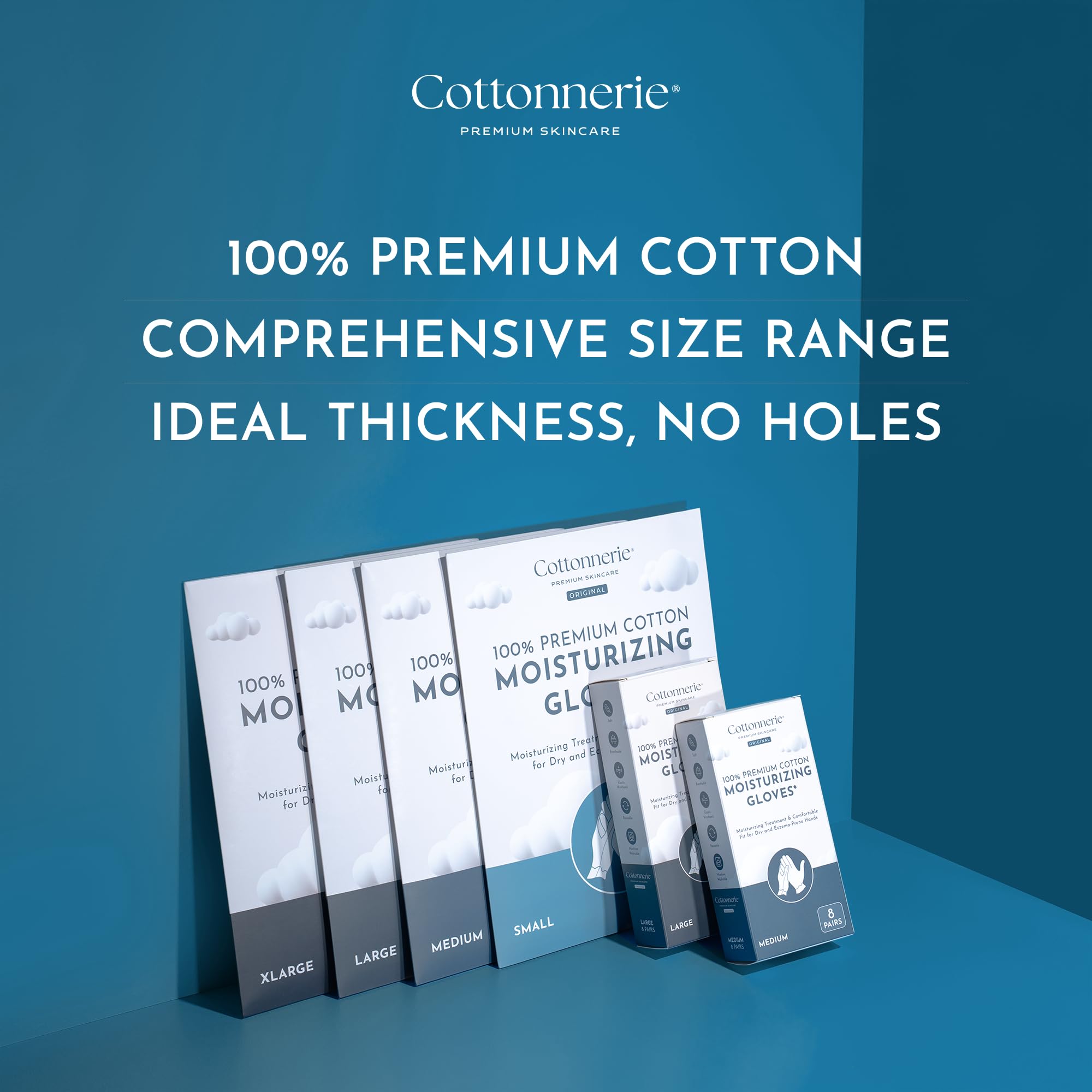 Cottonnerie sleeping gloves for dry hands with breathable 100 cotton fabric