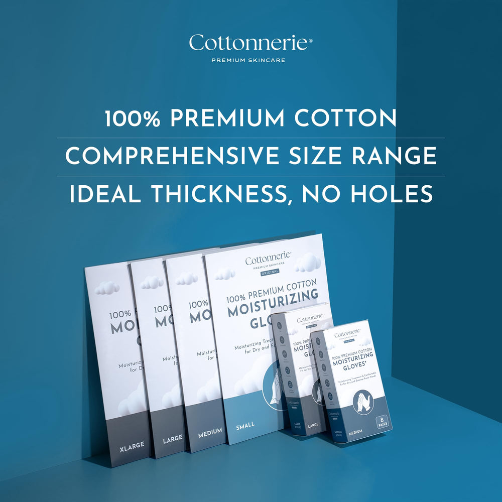 Cottonnerie sleeping gloves for dry hands with breathable 100 cotton fabric