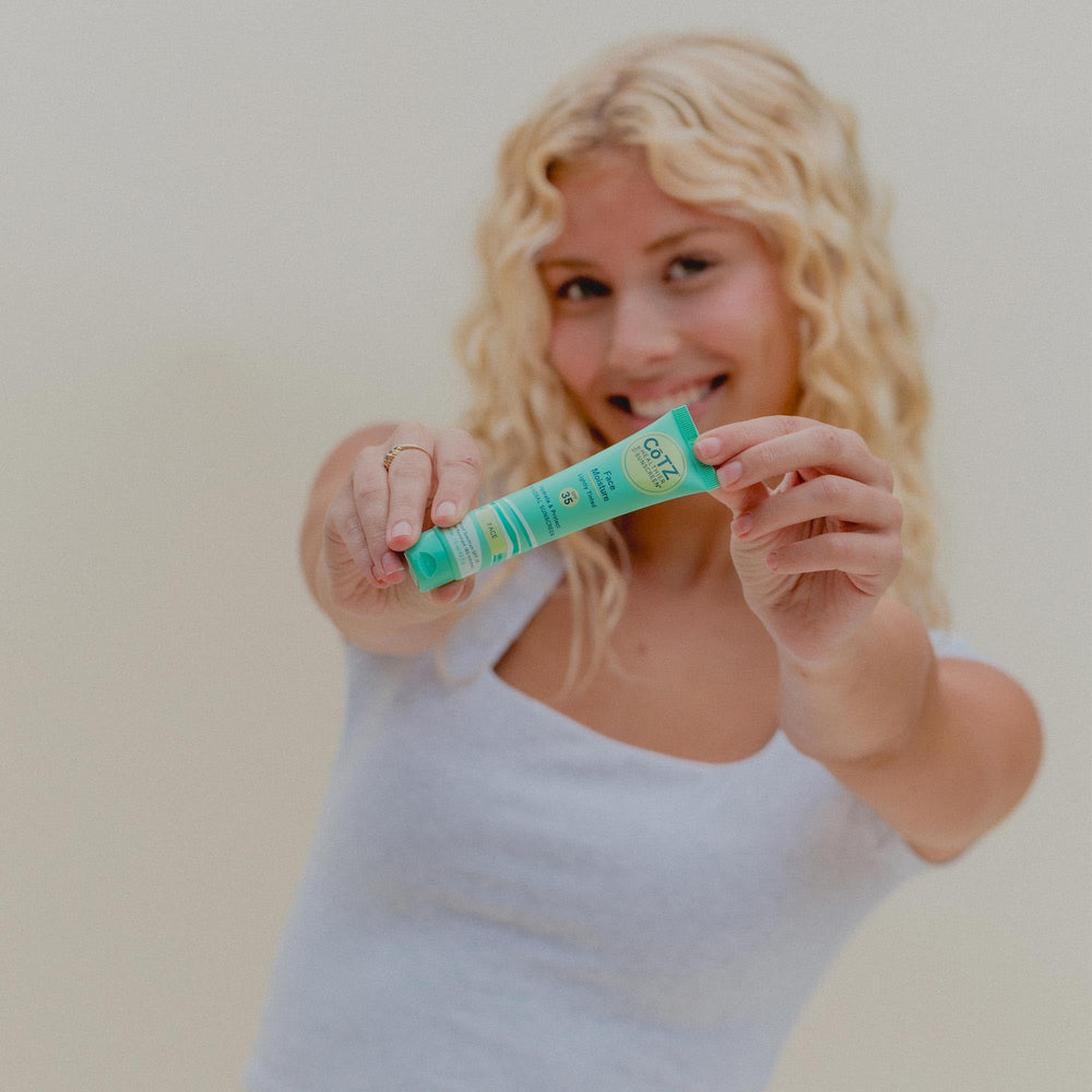 CoTZ Face Moisture on skin during water activity demonstrates water resistance
