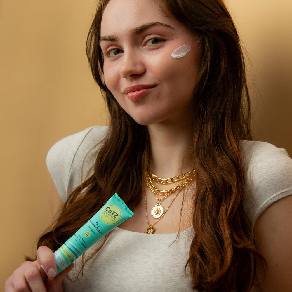 CoTZ Face Prime & Protect mineral-based formula emphasizing oil-free composition