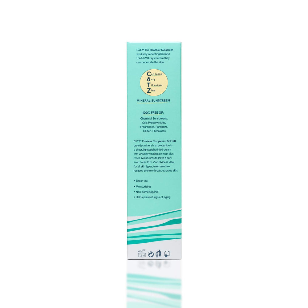 CoTZ sunscreen applied beneath makeup for a seamless finish