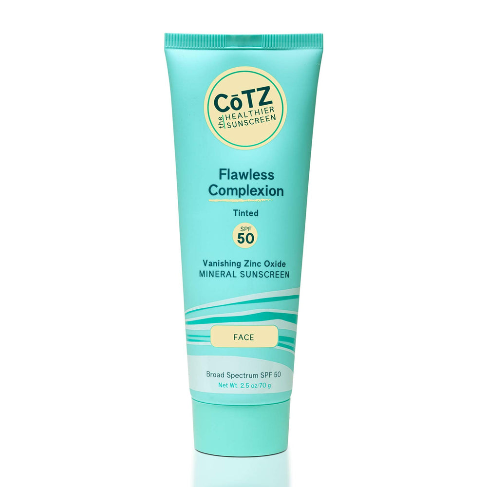 CoTZ flawless complexion tinted sunscreen in jar with sheer coverage