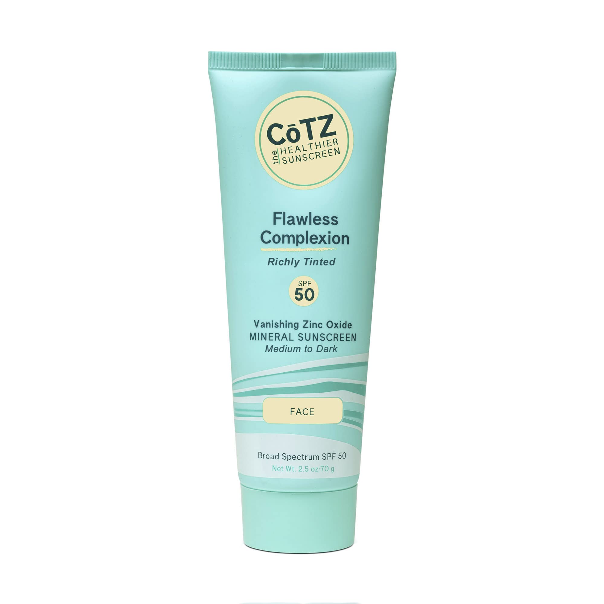 CoTZ Flawless Complexion Richly Tinted bottle for natural, even skin tone.