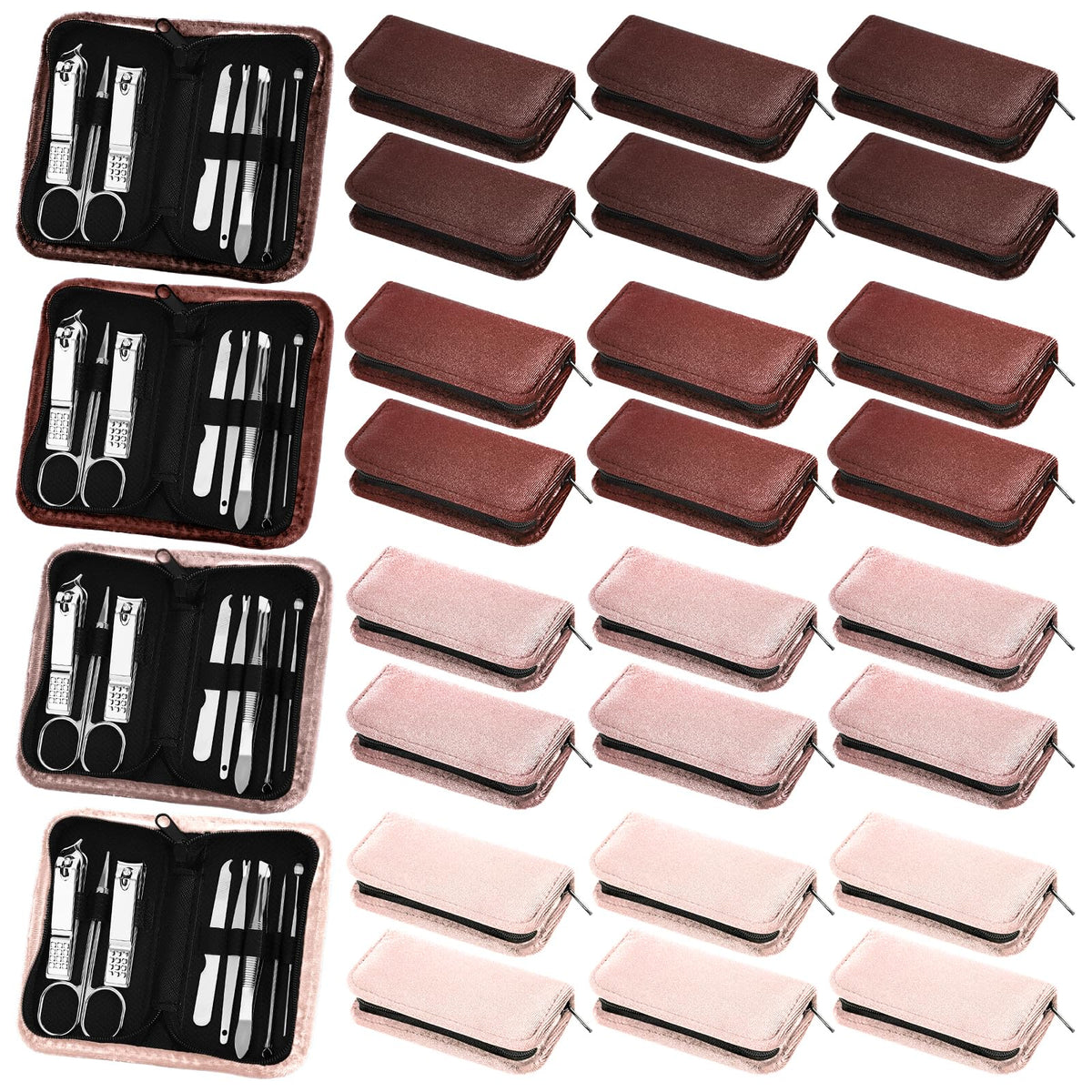 Coume Brown Series compact nail care kit in a portable case for on-the-go grooming.