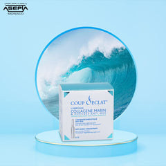 Coup d'Eclat Marine Collagen Ampoules packaging showcases travel-friendly design.