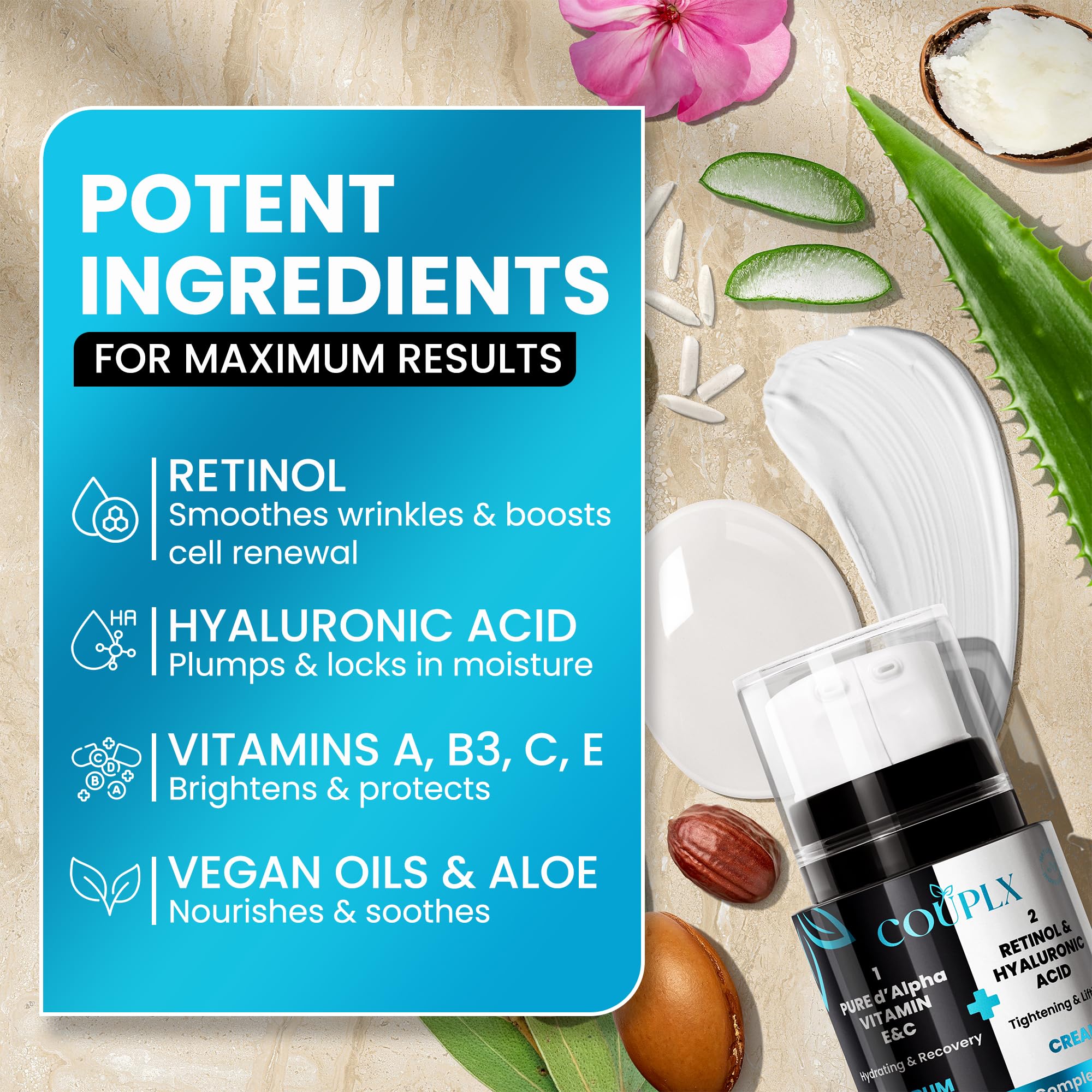 COUPLX routine step montage illustrates easy daily skincare integration
