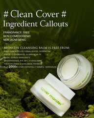 COVER MONSTER natural extracts including Palm Fruit Oil visible in formula for nourished skin