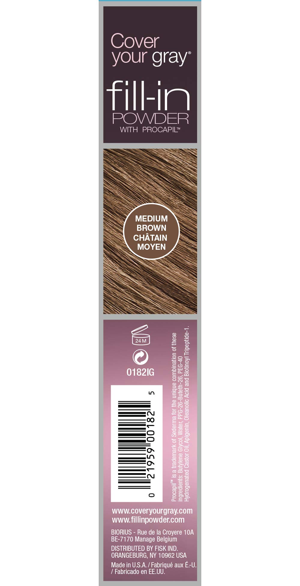 Cover Your Gray Fill In Powder brush applicator for precise bald-spot coverage.
