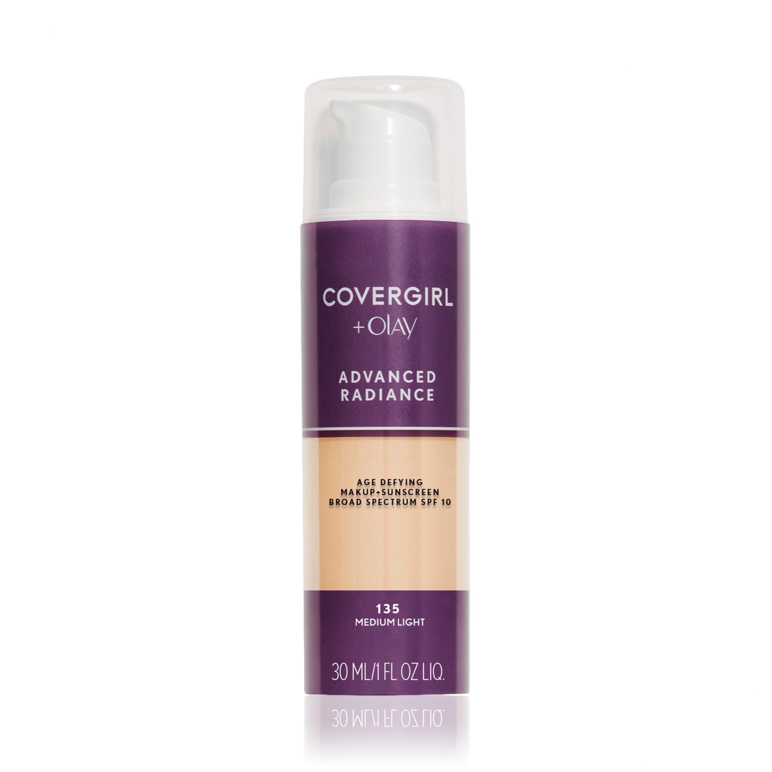 CoverGirl Advanced Radiance Foundation bottle with sleek packaging for smooth, even coverage.