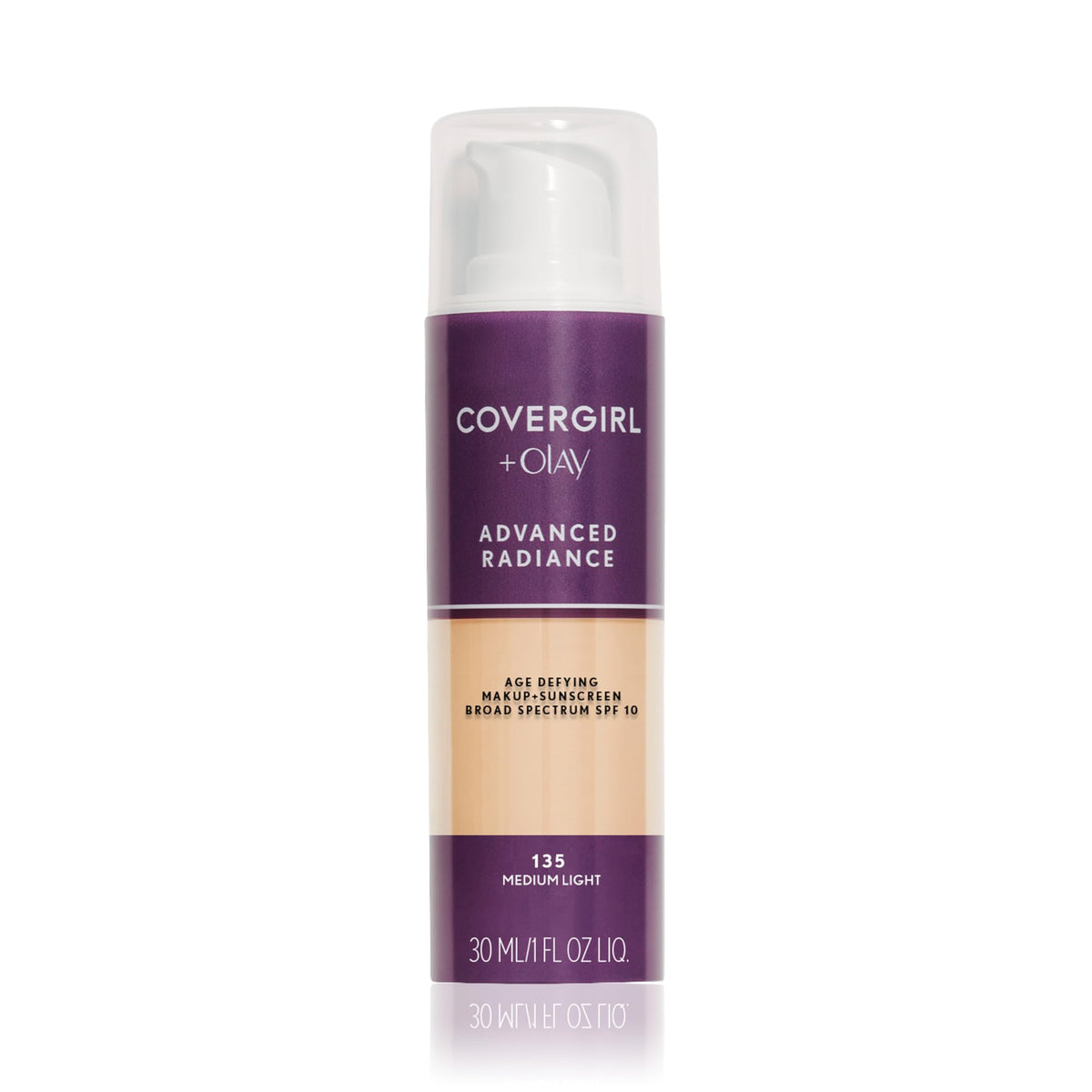 CoverGirl Advanced Radiance Foundation bottle with sleek packaging for smooth, even coverage.