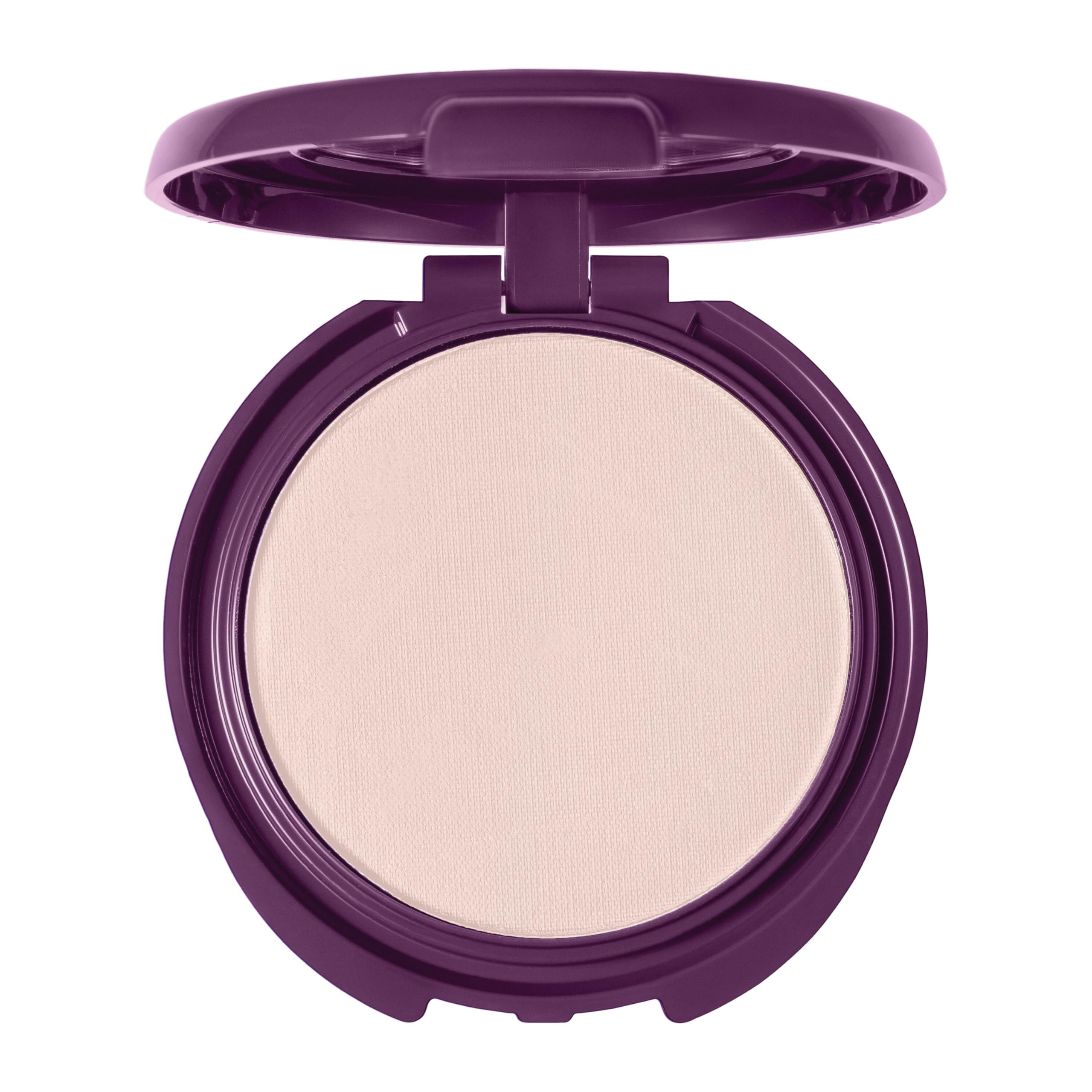 CoverGirl Advanced Radiance pressed powder Natural swatch showing smooth coverage.