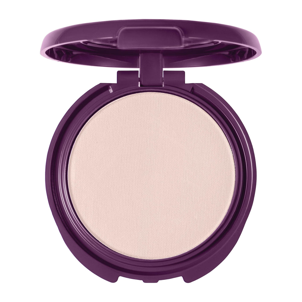 CoverGirl Advanced Radiance pressed powder Natural swatch showing smooth coverage.