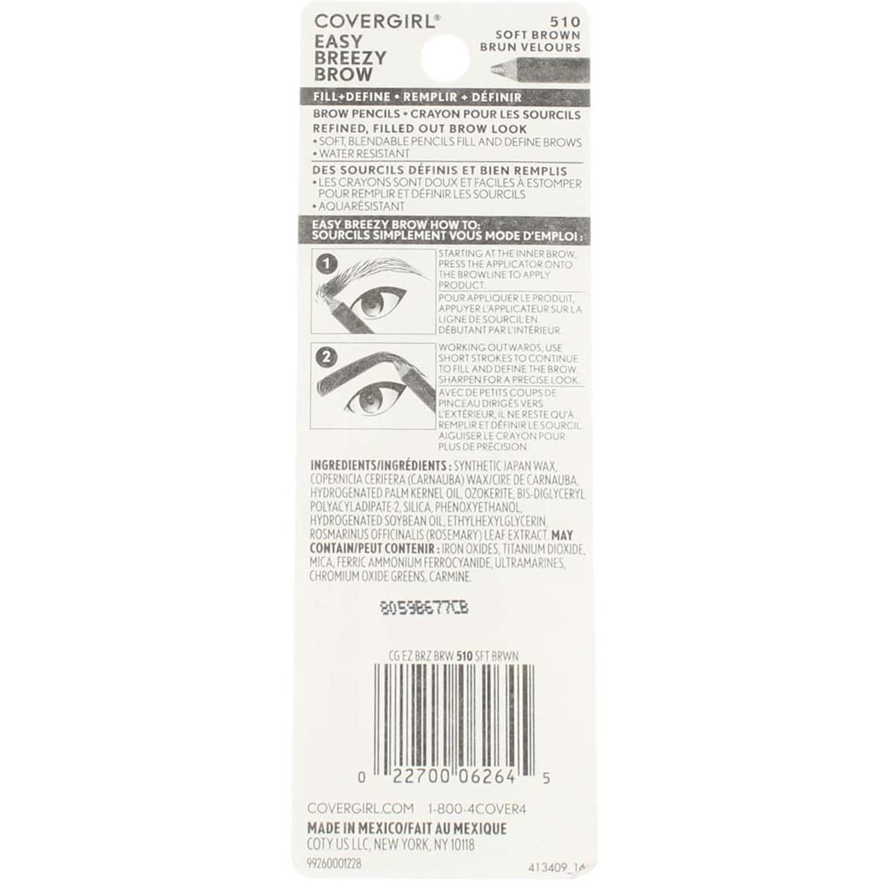 CoverGirl Brow & Eye Makers Eyeliner Soft Brown 510 for smooth, water-resistant definition.