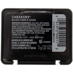 CoverGirl Cheekers Brick Rose application demonstrates easy, even coverage for lasting natural flush.