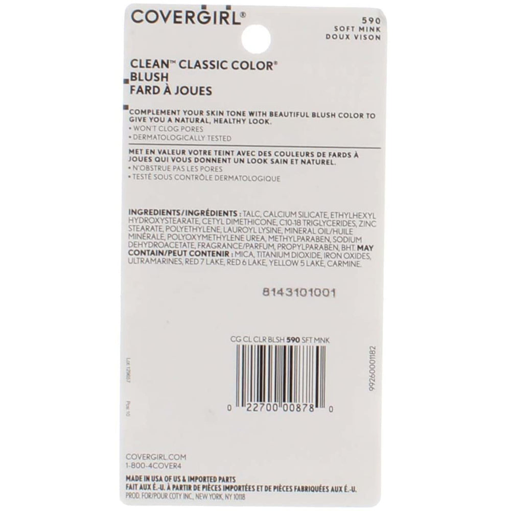 Brush-on application for even coverage of CoverGirl Soft Mink blush
