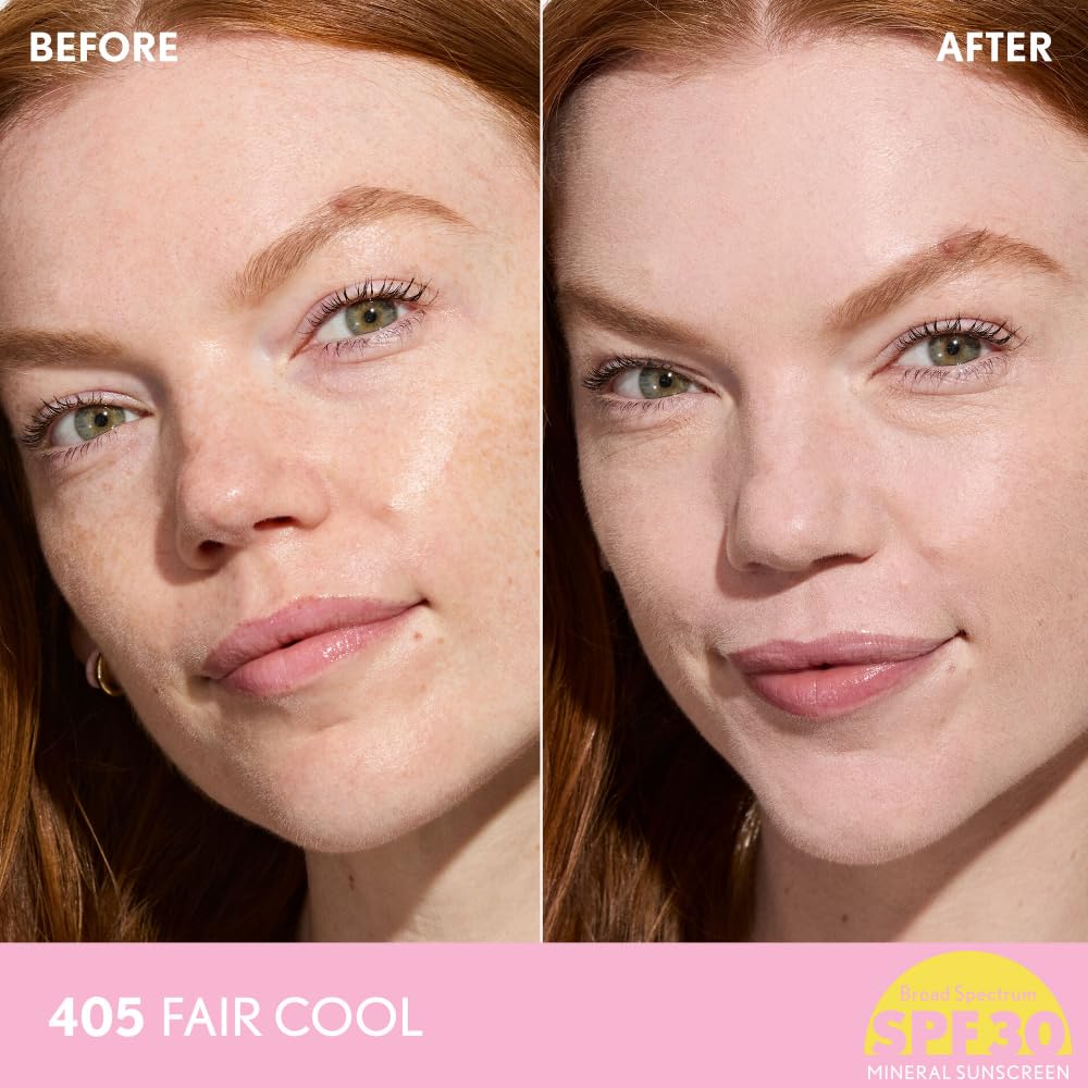 COVERGIRL Clean Fresh Blurring Skin Tint porcelain swatch shows natural shade blending