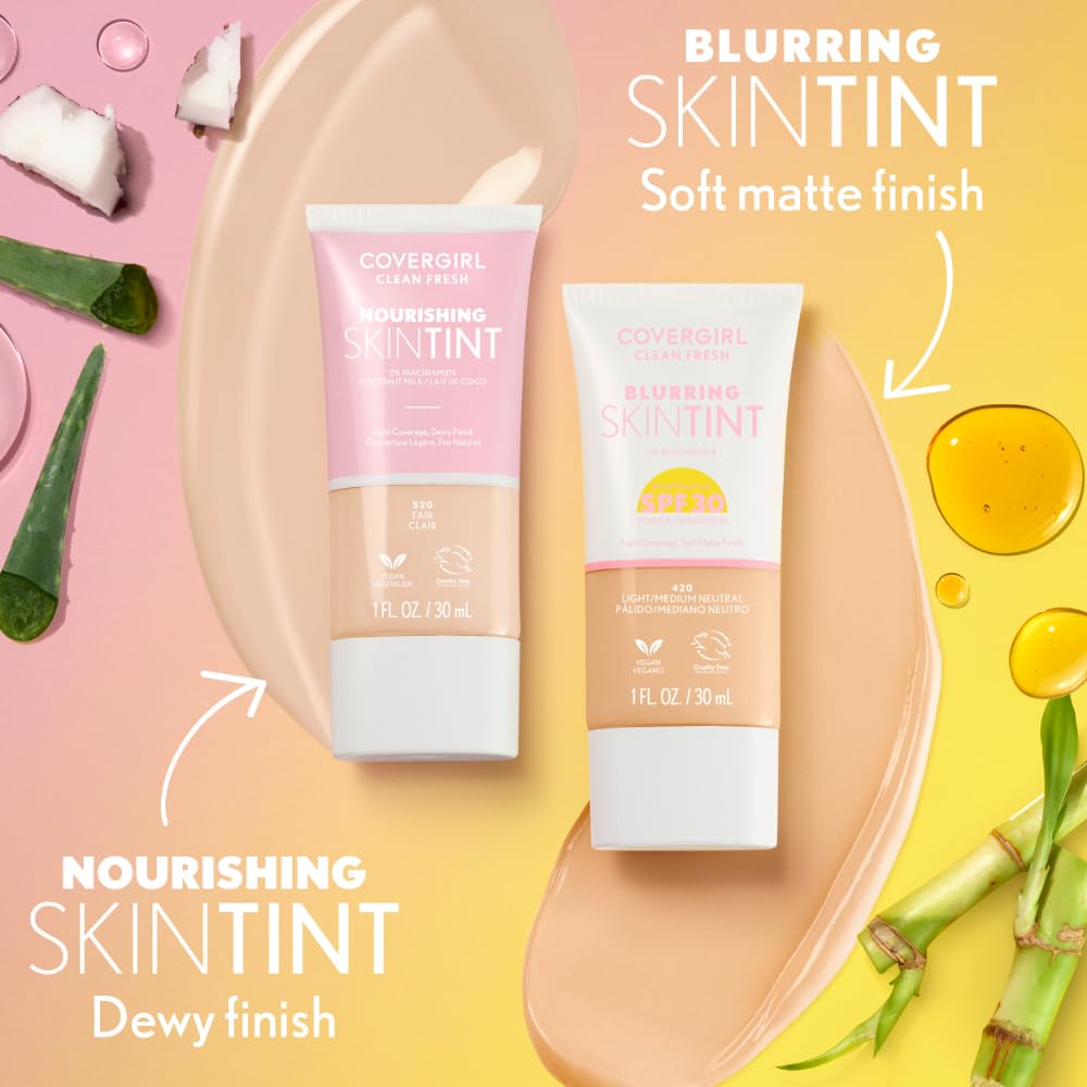 CoverGirl vegan formula symbol on packaging signals clean, plant-based ingredients.
