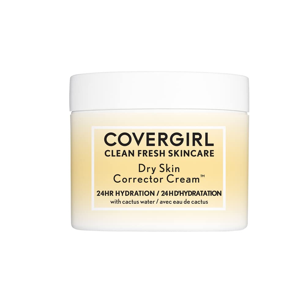 CoverGirl Clean Fresh Skincare Dry Skin Corrector Cream on hand demonstrates quick absorption.