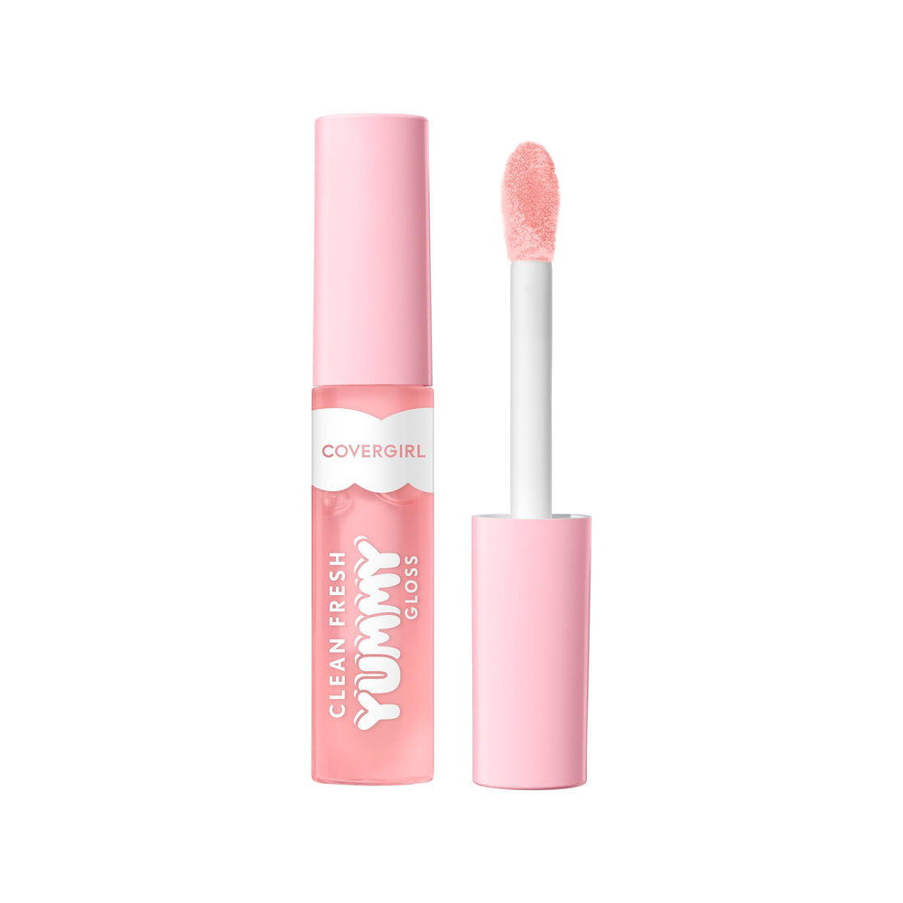 CoverGirl Clean Fresh Yummy Lip Gloss Sunshine Rays bottle with glassy shine for vibrant lips.