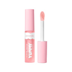 CoverGirl Clean Fresh Yummy Lip Gloss Sunshine Rays bottle with glassy shine for vibrant lips.