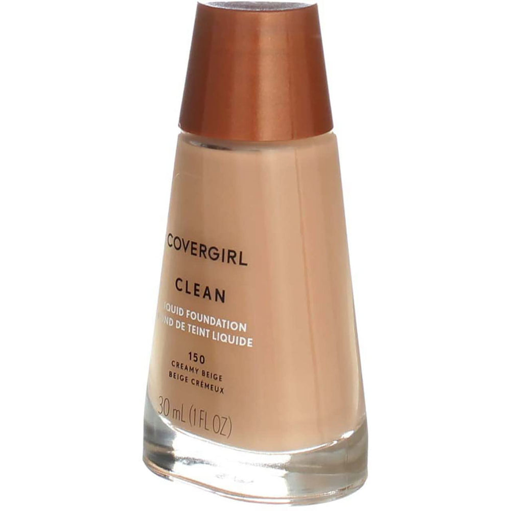 CoverGirl Clean Liquid Makeup texture close-up shows smooth, buildable coverage.
