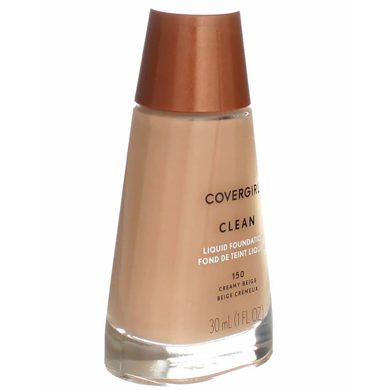 CoverGirl Clean Liquid Makeup 1oz bottle demonstrates portable application.